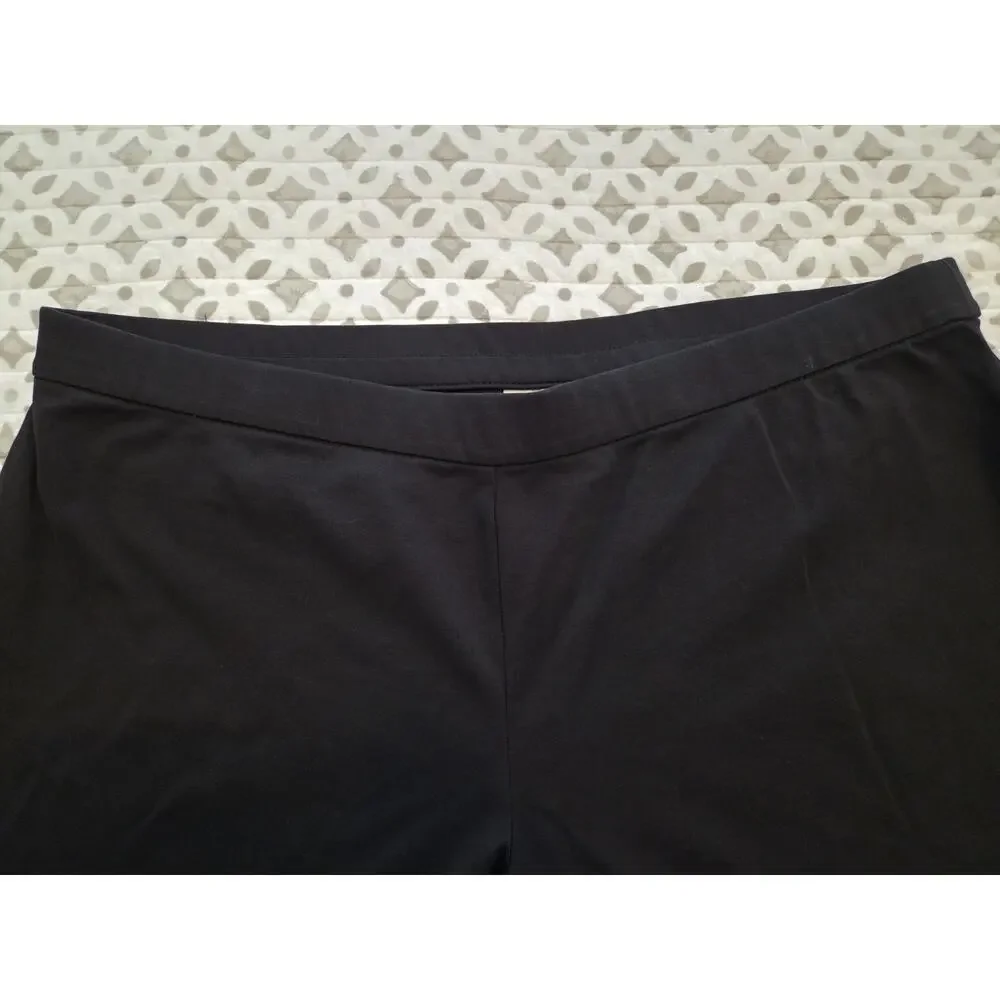 Susan Graver Size Petite XL Black Cotton Ponte Straight Leg Pant A708898 NWOT